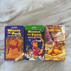 Disney Winnie the Pooh VHS Trio - Purple, Yellow, Green